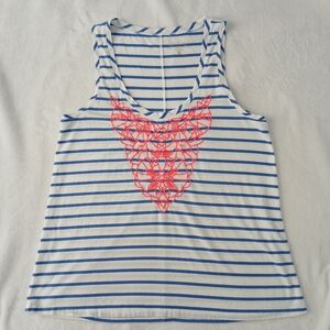 Lilly Pulitzer Women's Crayton Tank Top Size Small Striped Embroidered Nautical